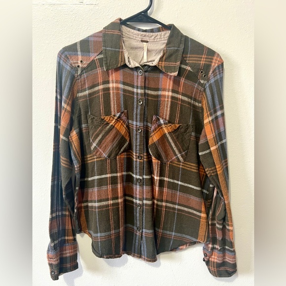 Free People Wesley Plaid Button Down Top - XS - Picture 2 of 7